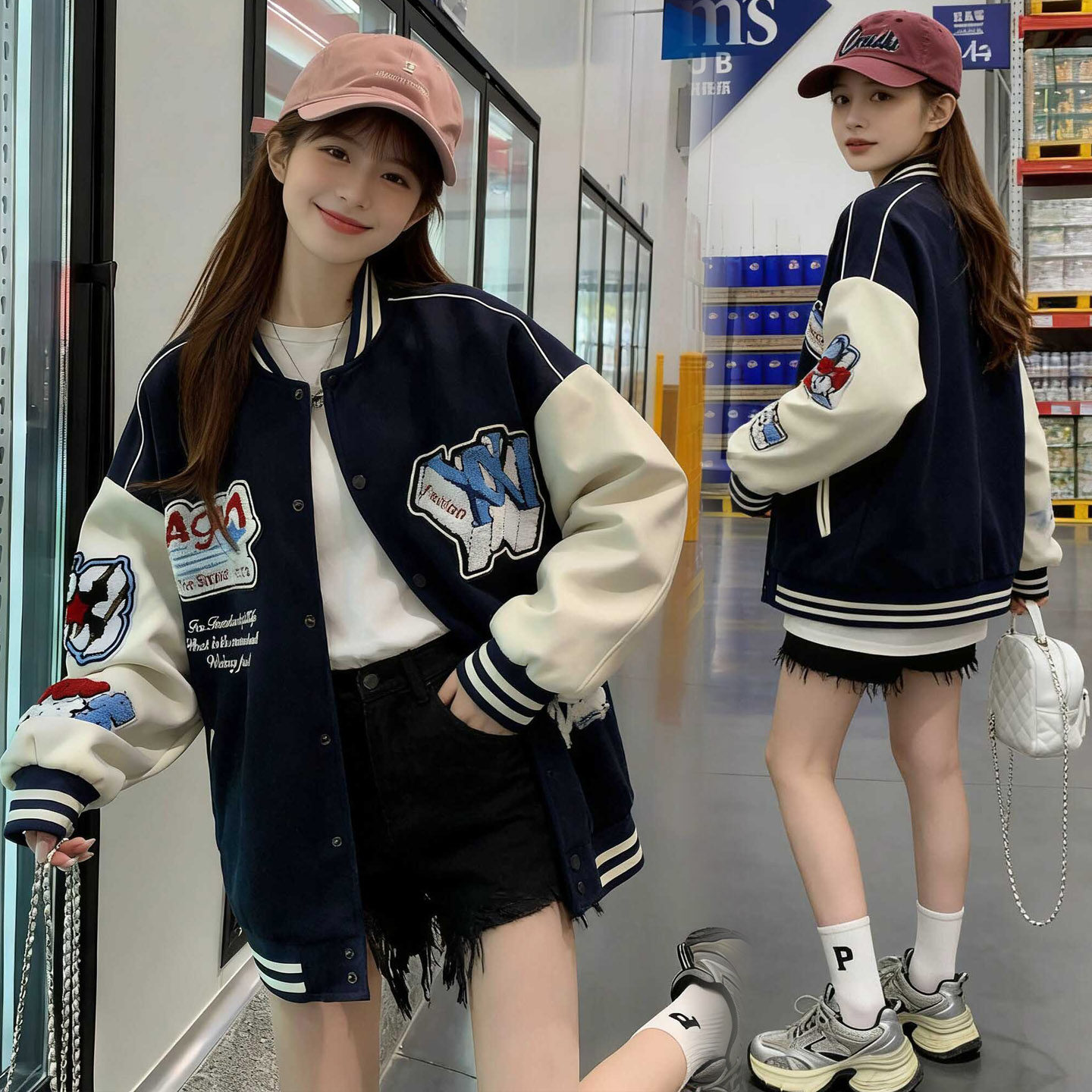 夹棉棒球服外套女2026秋冬新款