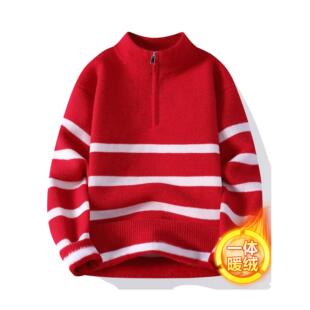 恒源祥羊毛衫男高端品牌半高领拉炼不起球加绒加厚一体绒保暖毛衣