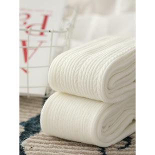 白色羊毛打底裤女秋冬季外穿中厚针织袜裤显瘦带脚型羊绒连裤袜