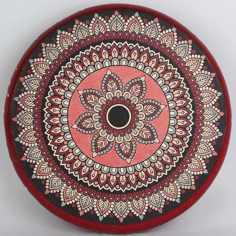 正品新疆手鼓维吾尔族手工民族乐器彩绘手鼓表演实木牛皮鼓15cm20