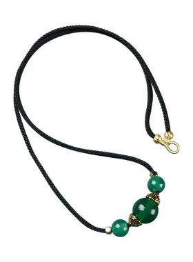 五行缺木补木绿水晶项链能量平衡喜木属木项链绿幽灵玛瑙水晶项链