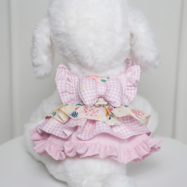 小狗衣服春夏装薄款猫咪公主连衣裙牵引洛丽塔小型犬泰迪比熊宠物