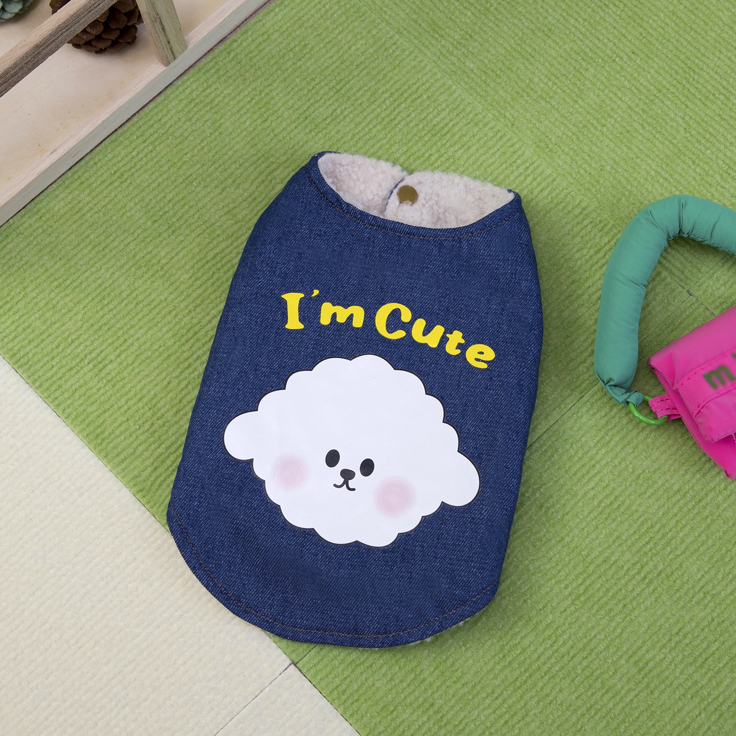 狗狗衣服秋冬装猫咪厚款可爱牛仔棉衣背心卡通小型犬泰迪宠物比熊