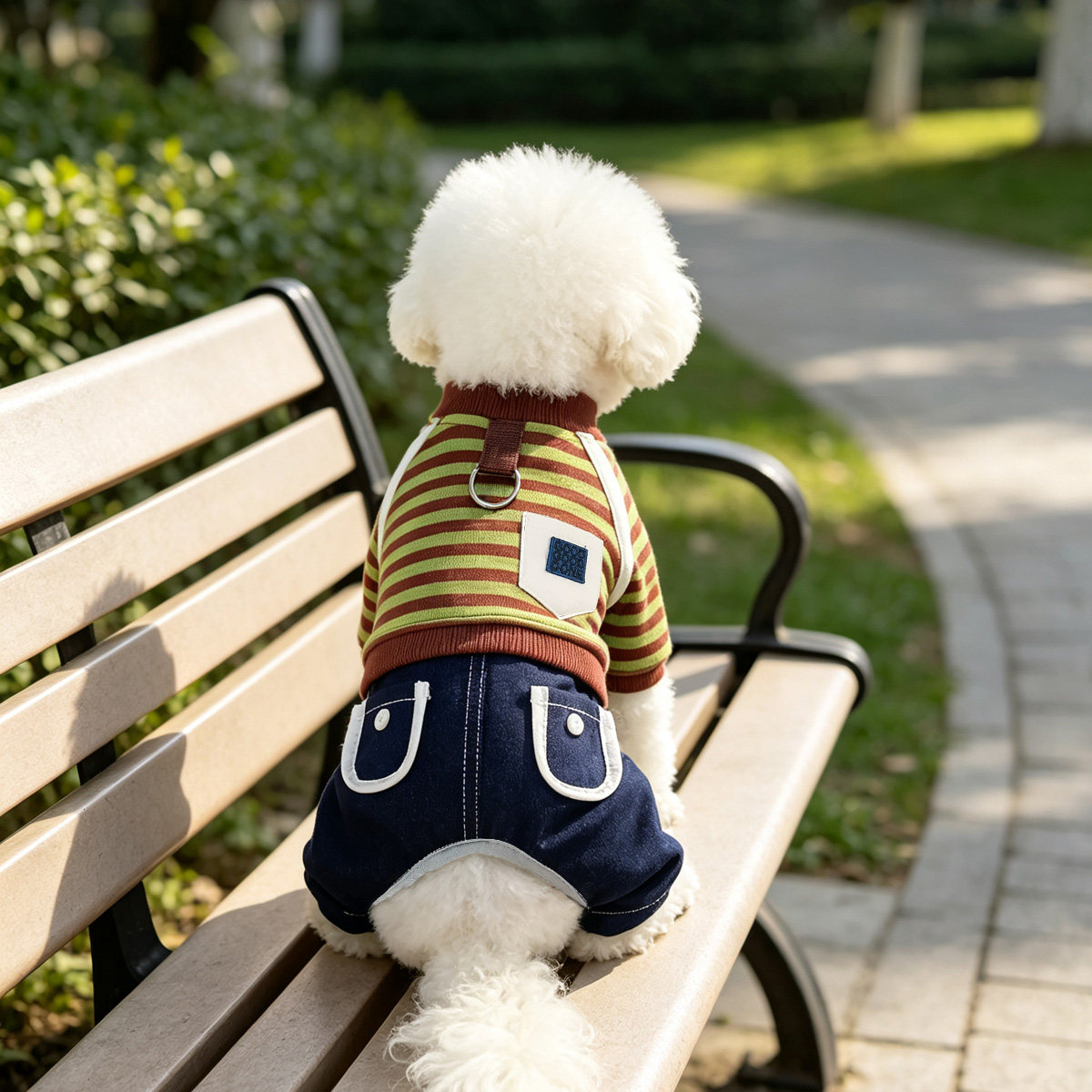 狗狗衣服春秋装工装牛仔四脚套装酷仔小型犬泰迪宠物比熊马尔济斯