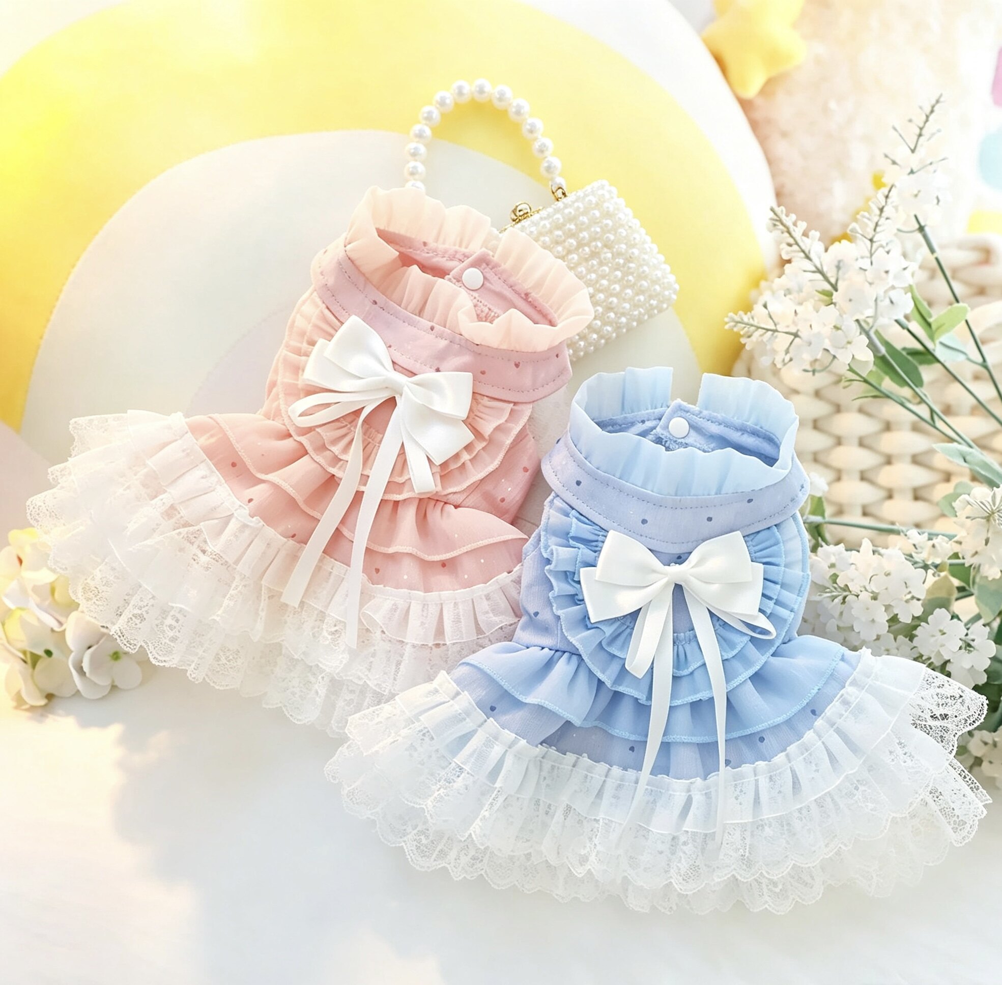 狗狗衣服春夏装薄款公主裙信笺波点小型犬泰迪宠物比熊猫咪雪纳瑞