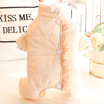 狗狗衣服冬装四脚包肚子护肚绝育棉衣小型犬泰迪宠物比熊马尔济斯