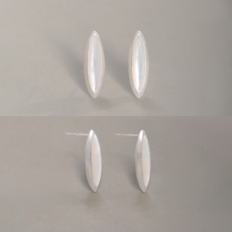 LOPHNE复古菱形贝母耳钉