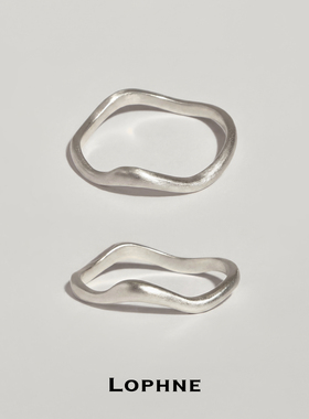 LOPHNE【搭配b备】波浪素圈细戒指 s925纯银叠戴简约百搭高级感