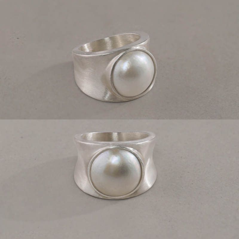 LOPHNE马贝珠闭口宽戒指