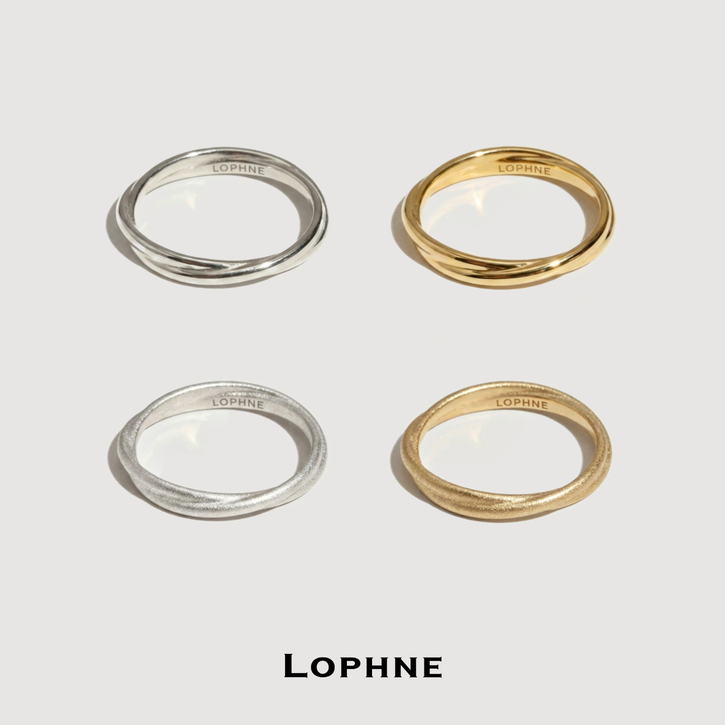 LOPHNE【随心质选】双层缠绕素银细戒指简约气质中古百搭尾戒礼物