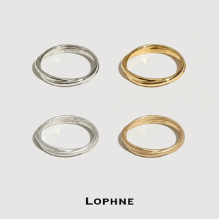 LOPHNE【随心质选】双层缠绕素银细戒指简约气质中古百搭尾戒礼物