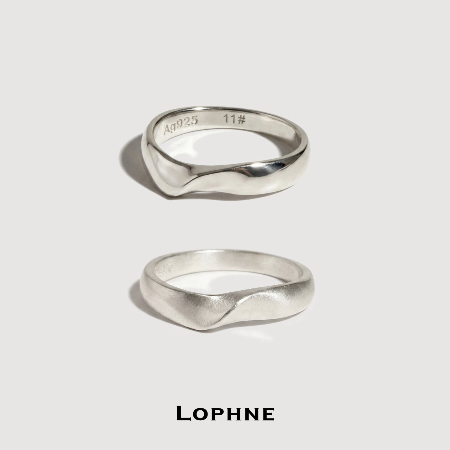 LOPHNE【莫比乌斯环】素圈戒指925银小众纽结波浪对戒高级感礼物