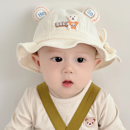 婴儿帽子春秋款纯棉渔夫帽小月龄