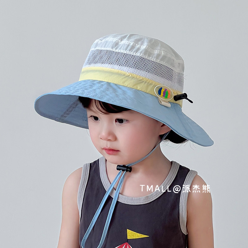 儿童渔夫帽速干太阳帽宝宝帽子夏图片
