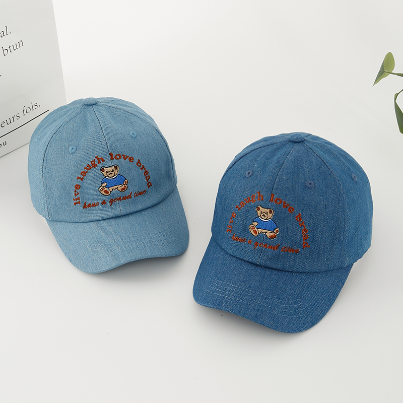儿童牛仔布遮阳帽派杰熊鸭舌帽