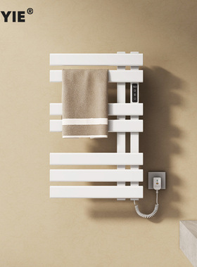 电热毛巾架家用浴室卫生间碳纤维加热智能恒温烘干R530白色右出线