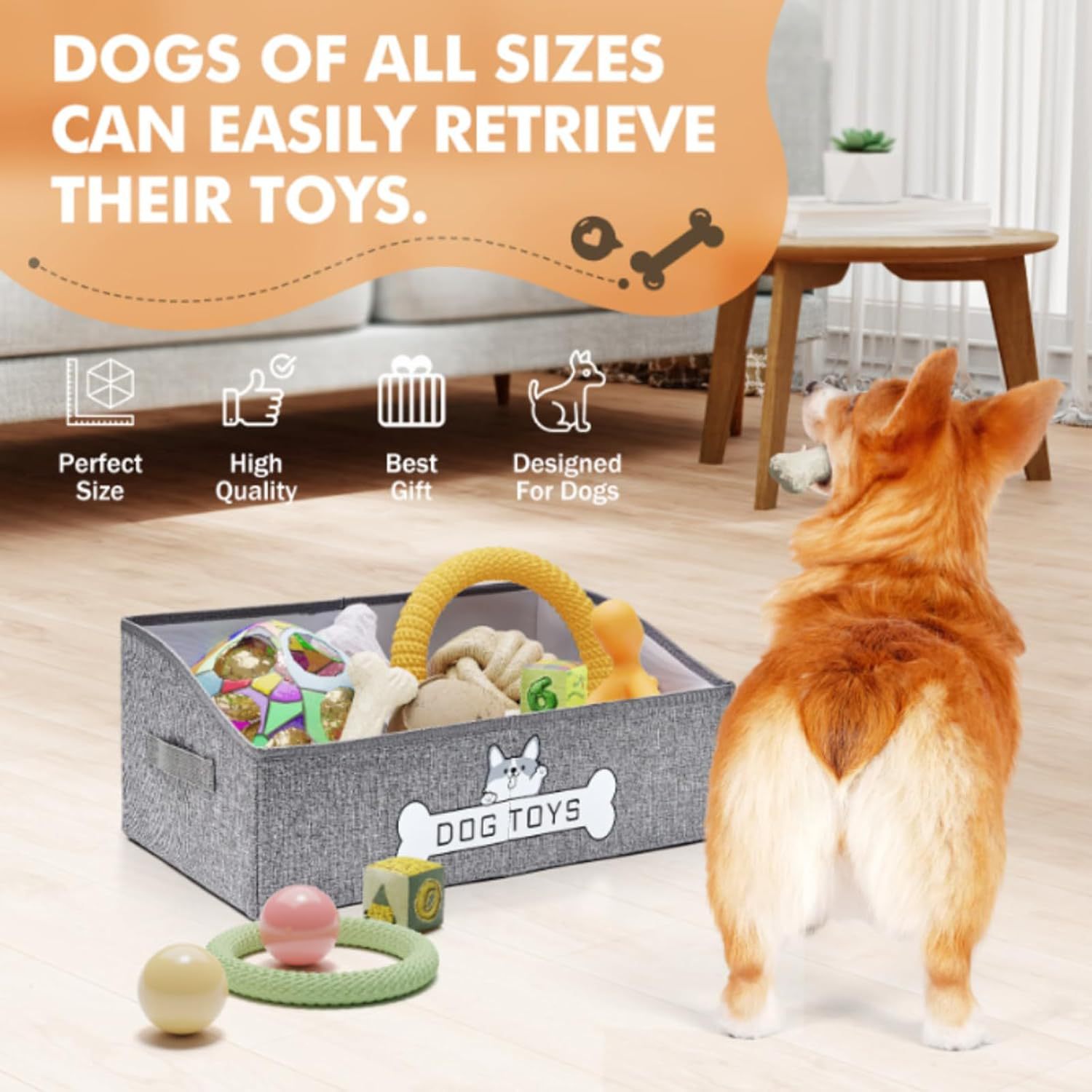 收纳筐无纺布狗狗玩具箱