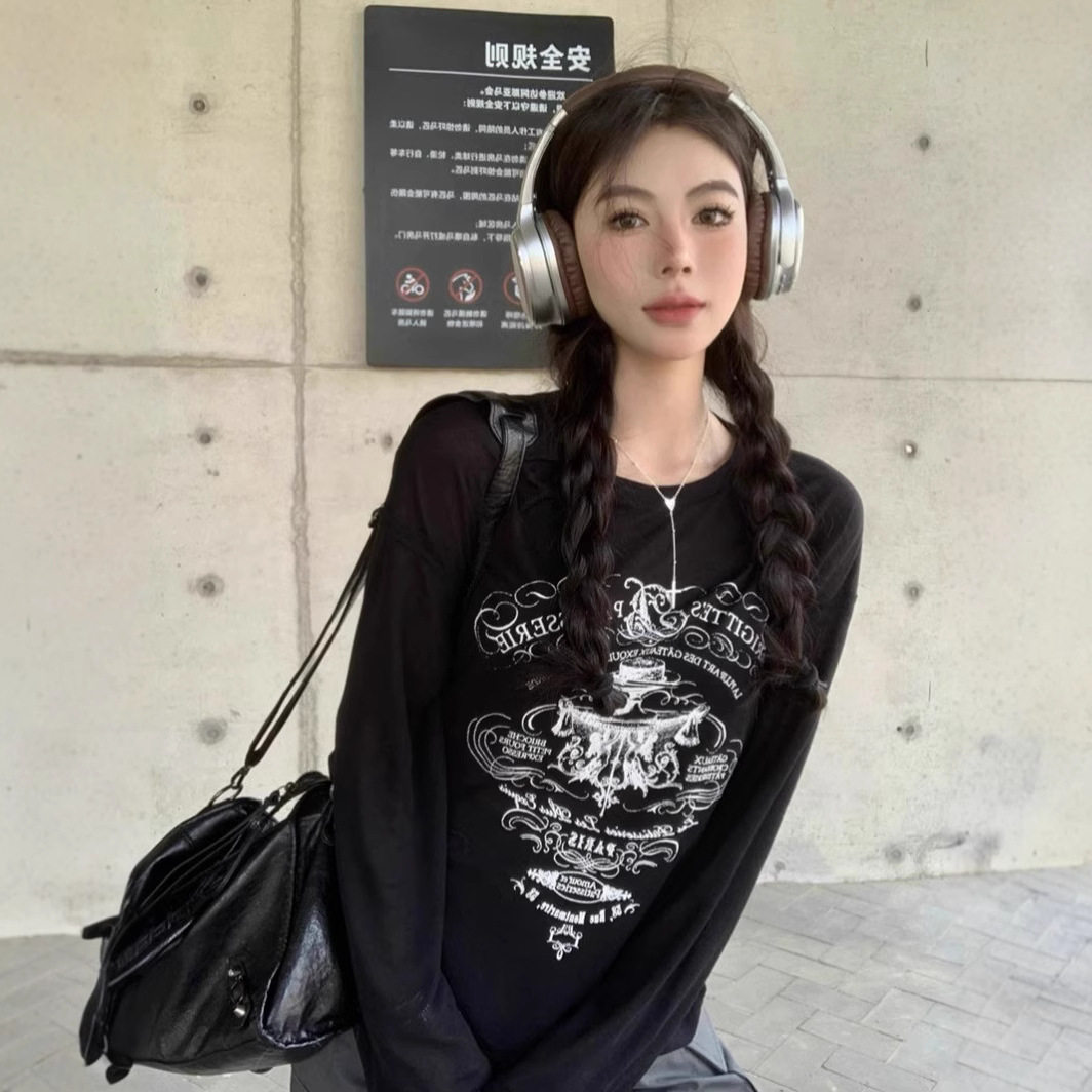 慵懒风设计感字母印花防