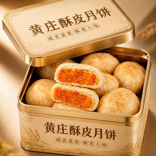 【酥香馅足】正宗黄庄酥皮月饼
