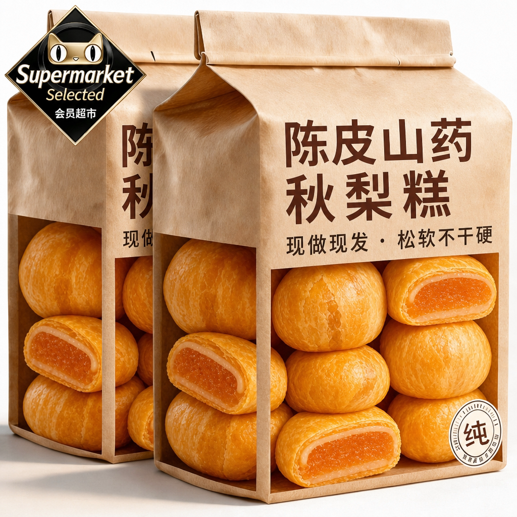 陈皮山药秋梨糕官方旗舰店无糖无添加老式独立包装糖尿人专用糕点