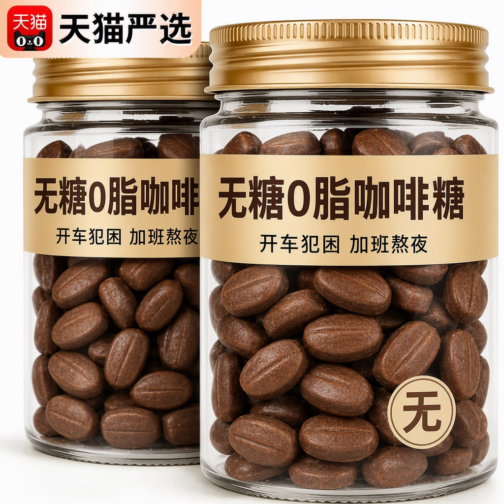无糖咖啡糖0脂原装进口正品官方旗舰店浓香提神清凉木糖醇嚼着吃