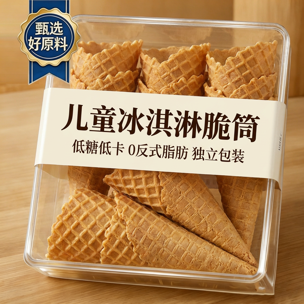 儿童冰淇淋脆筒商用皮雪糕脆皮大蛋筒托壳脆皮筒大号蛋托官方旗舰