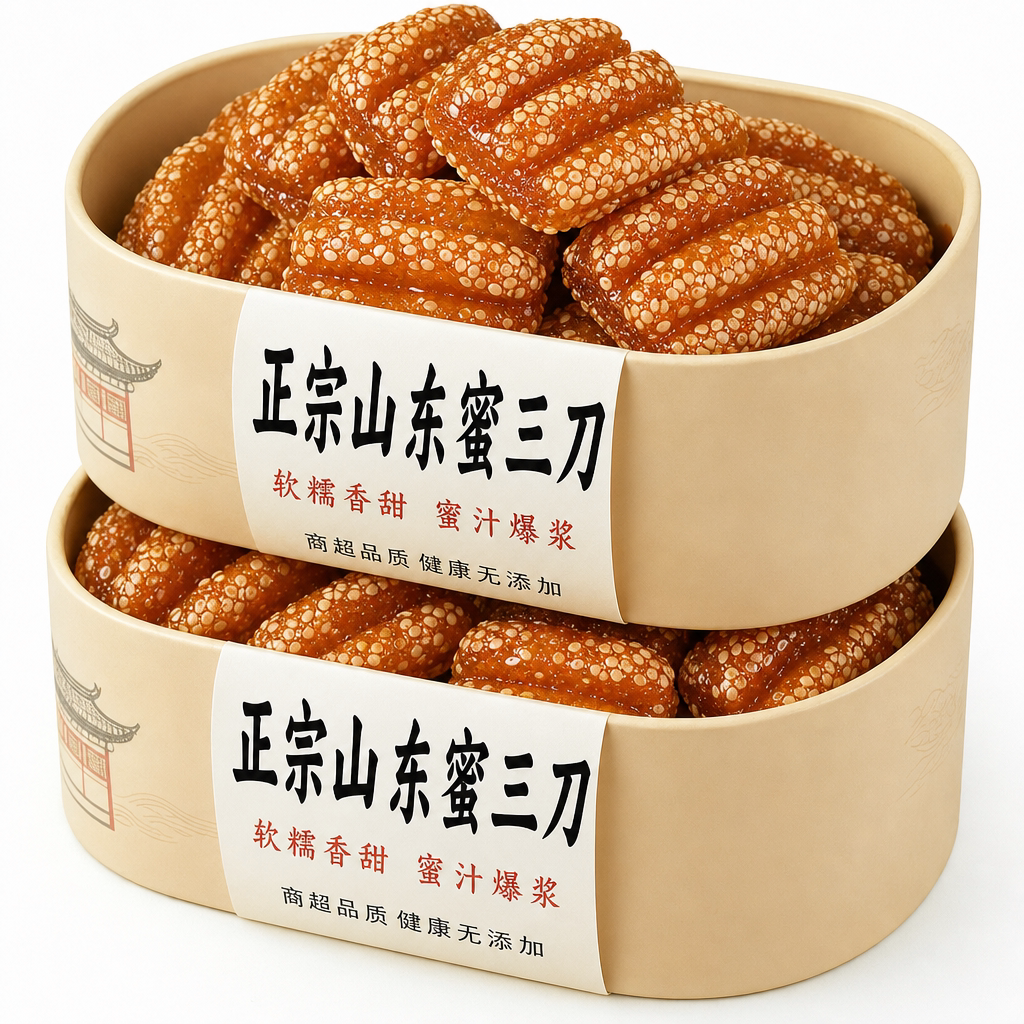 正宗山东特产蜜三刀传统老字号蜜麻条油零食小吃老式糕点心羊角蜜
