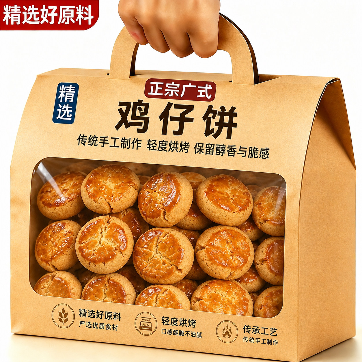 广州鸡仔饼正宗广东特产老字号港式小吃传统点心零食饼干美食糕点