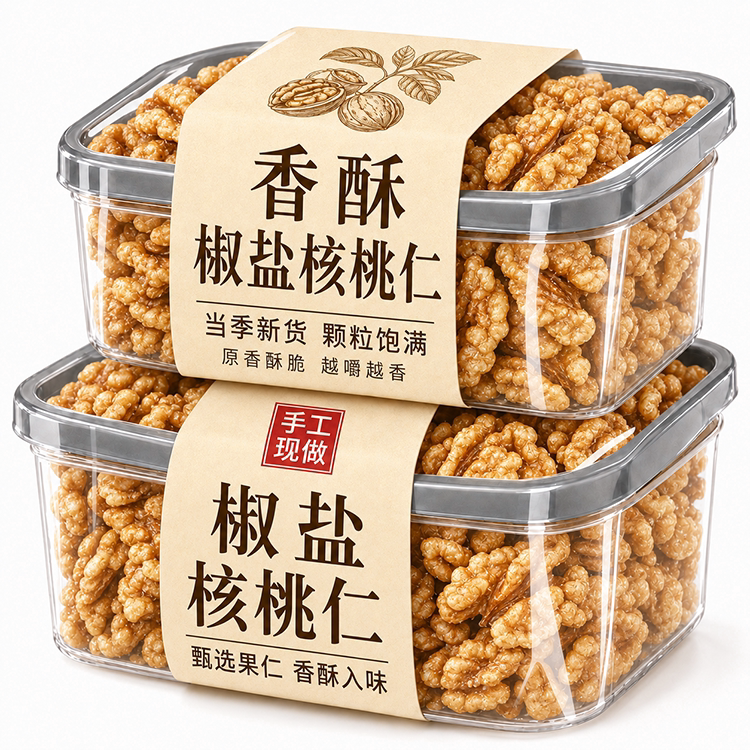 椒盐核桃仁独立小包装坚果炒货零食品解馋小吃坚果原香酥脆旗舰店