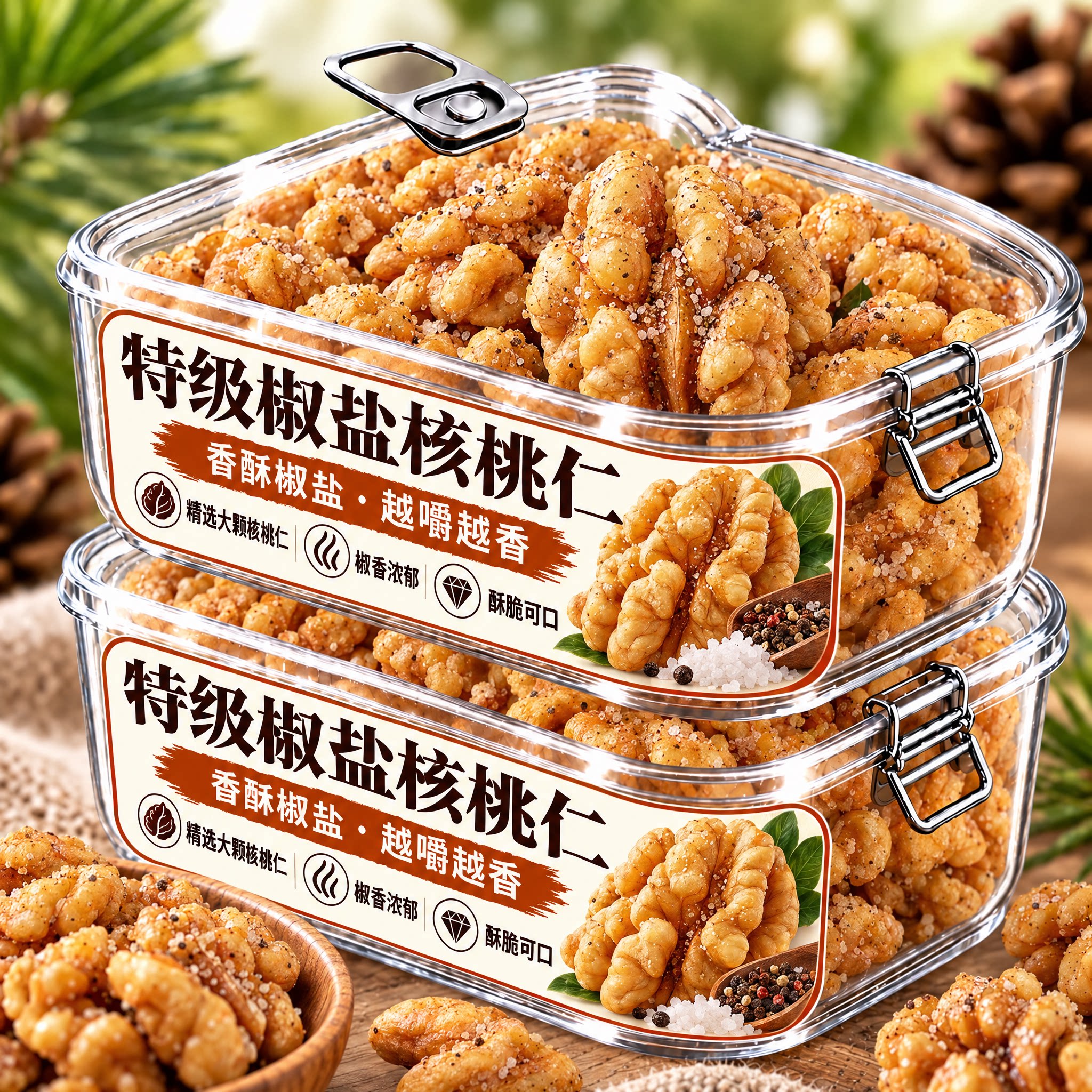 特级椒盐核桃仁熟新疆官方旗舰店罐装26新货无糖咸味坚果烘焙零食