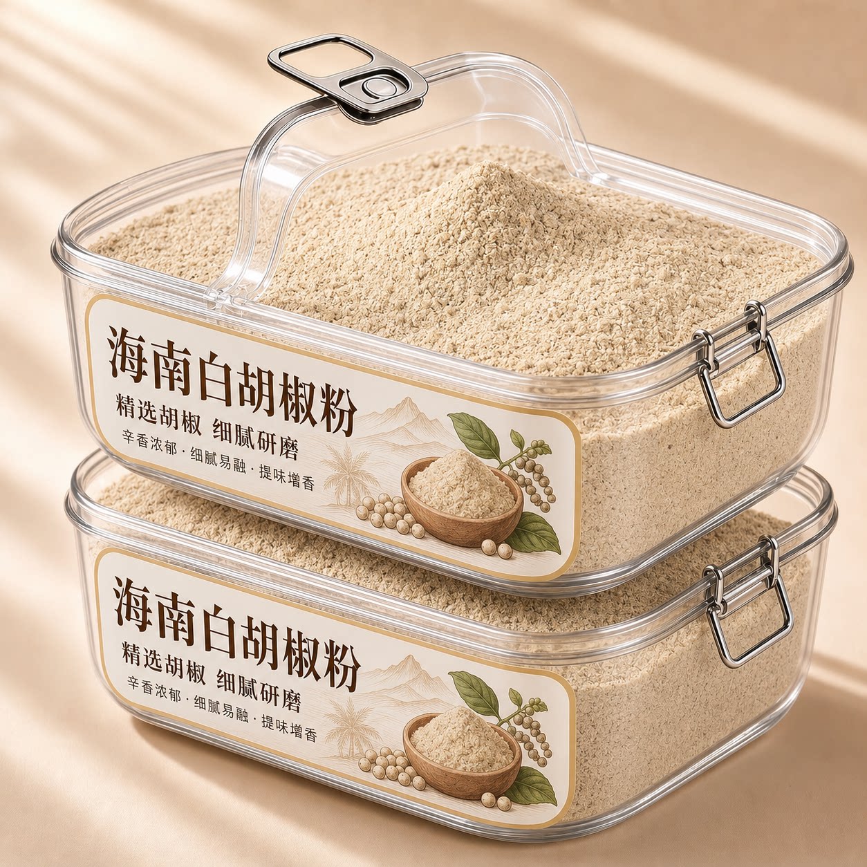 6A特级海南正宗纯白胡椒粉500g罐装现磨胡椒粒商家用调料散粉煲汤
