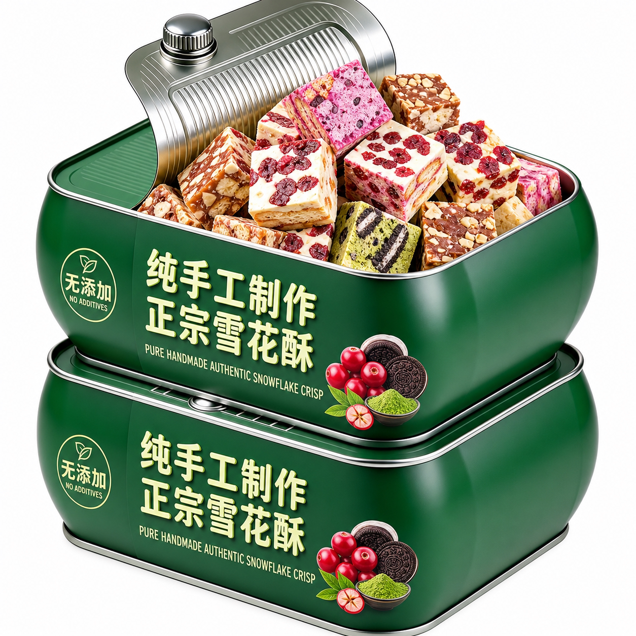 纯手工制作雪花酥饼干巧克力原材料草莓羊奶芙沙琪玛糕点零食小吃图片