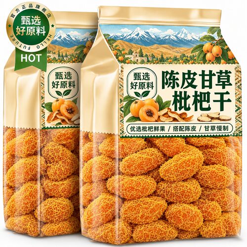 正宗陈皮甘草枇杷干官方旗舰店正品福建云霄特产天然蜜饯果干零食