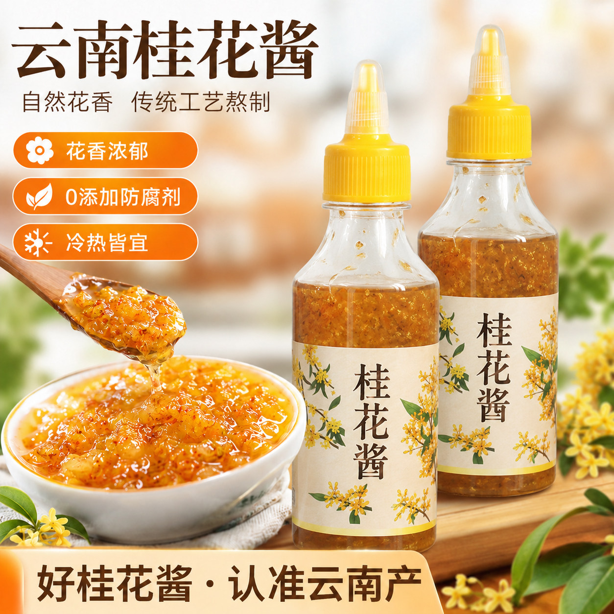无添加正宗0卡桂花酱商用咖啡冰粉专用烘焙原料果酱冲饮蜜酿小瓶