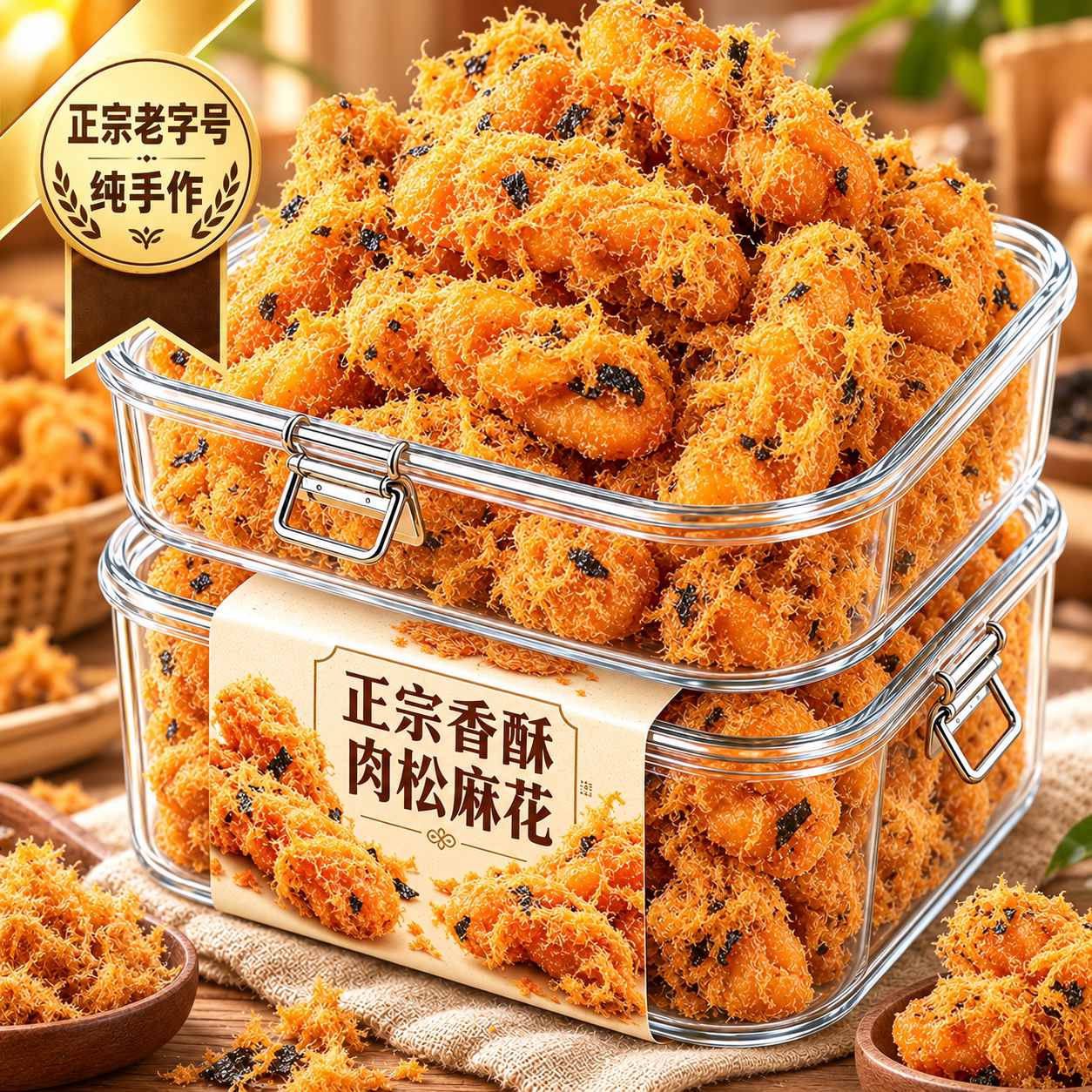 正宗肉松麻花海苔红糖麻花纯手工小吃杭州特产休闲馋嘴零食品糕点