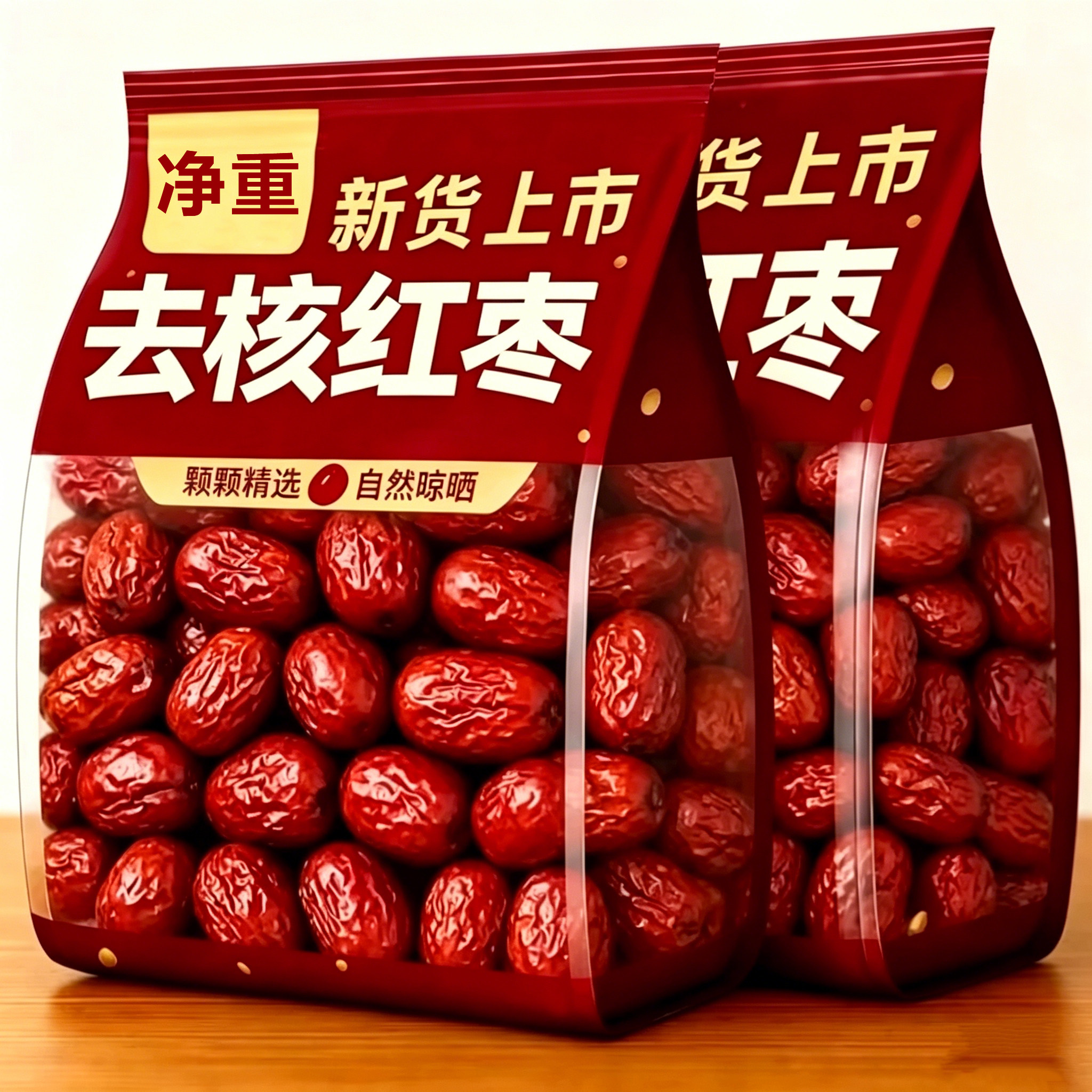 去皮无核红枣新疆特产官方旗舰店正品和田大枣年货特产大红枣无核
