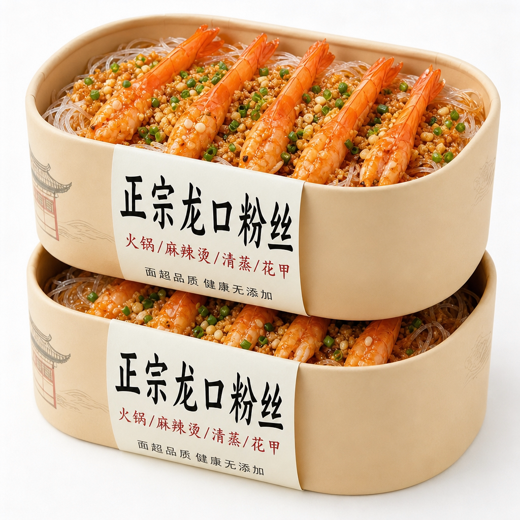 正宗龙口粉丝官方旗舰店无添加绿豆粉丝扇贝蒜蓉生蚝凉拌米粉粉条
