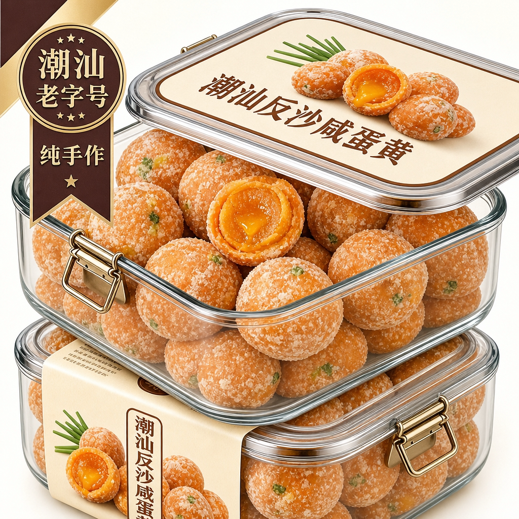 潮汕特产反沙咸蛋黄正宗老字号咸蛋黄流沙咸鸭蛋黄酥手工新鲜现做