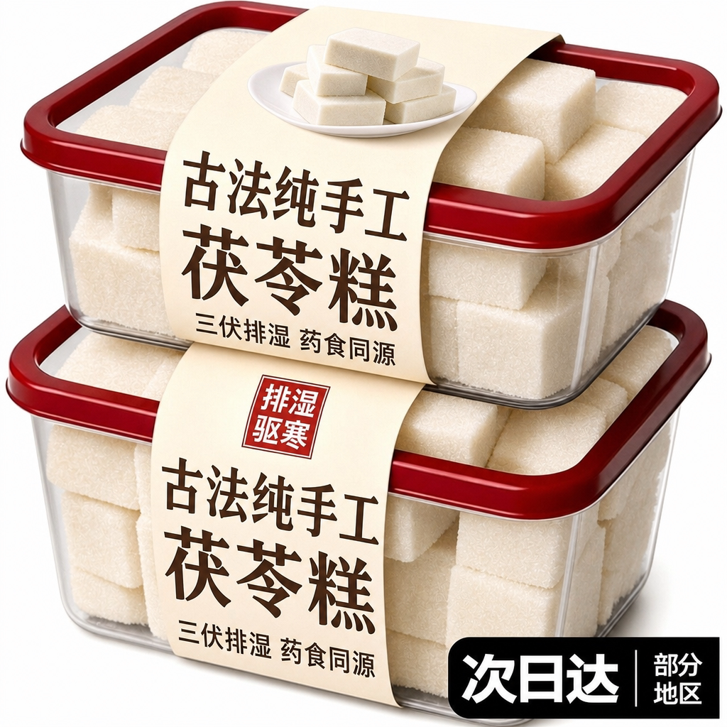无糖纯手工茯苓糕官方旗舰店正品药食同源正宗茯苓米糕早餐茯湿糕图片
