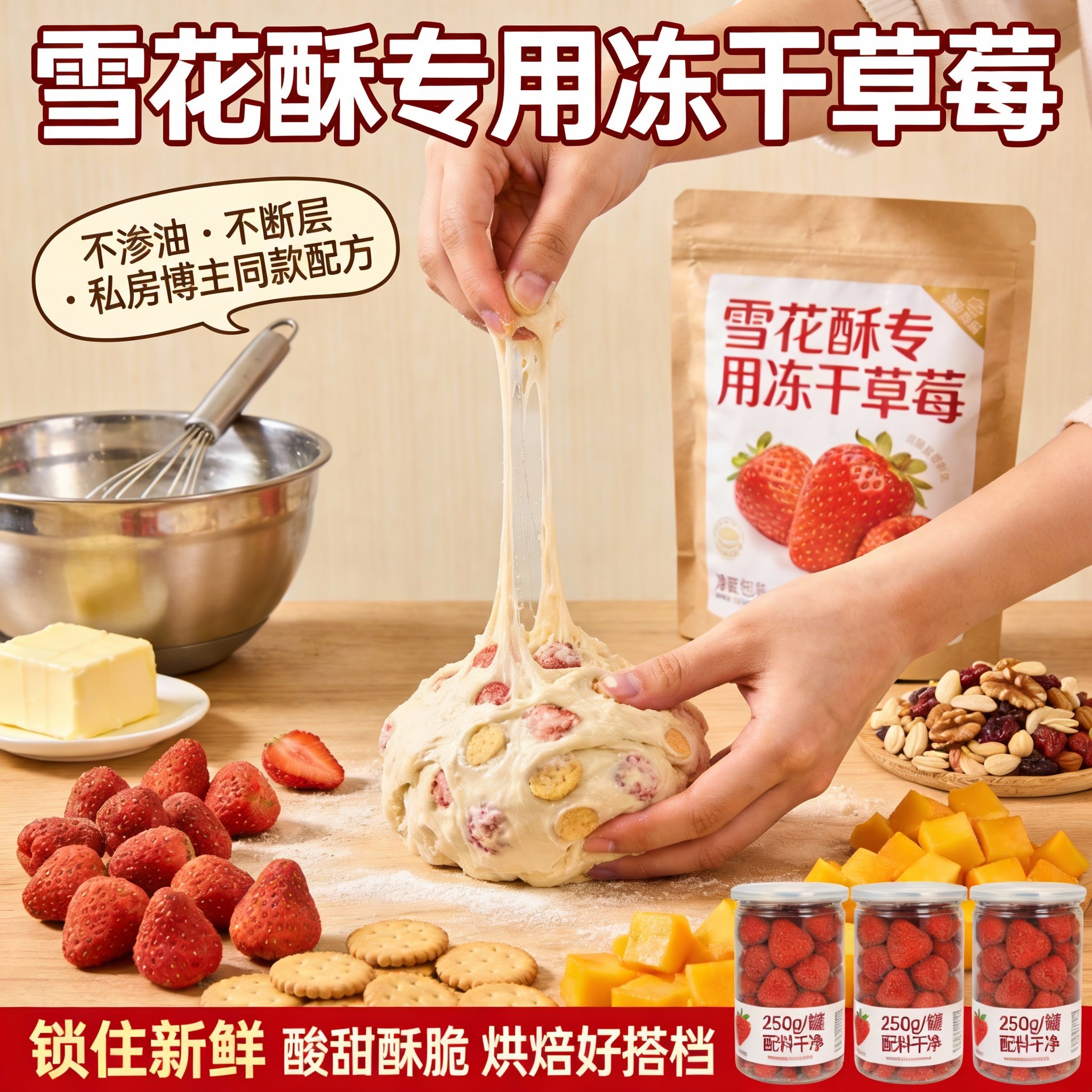 央妈推荐冻干草莓干官方旗舰店无糖无添加烘焙雪花酥专用年货零食,零食/坚果/特产,冻干水果/冻干奶块/混合冻干,淘宝优惠券,粉丝福利购,淘宝优惠卷