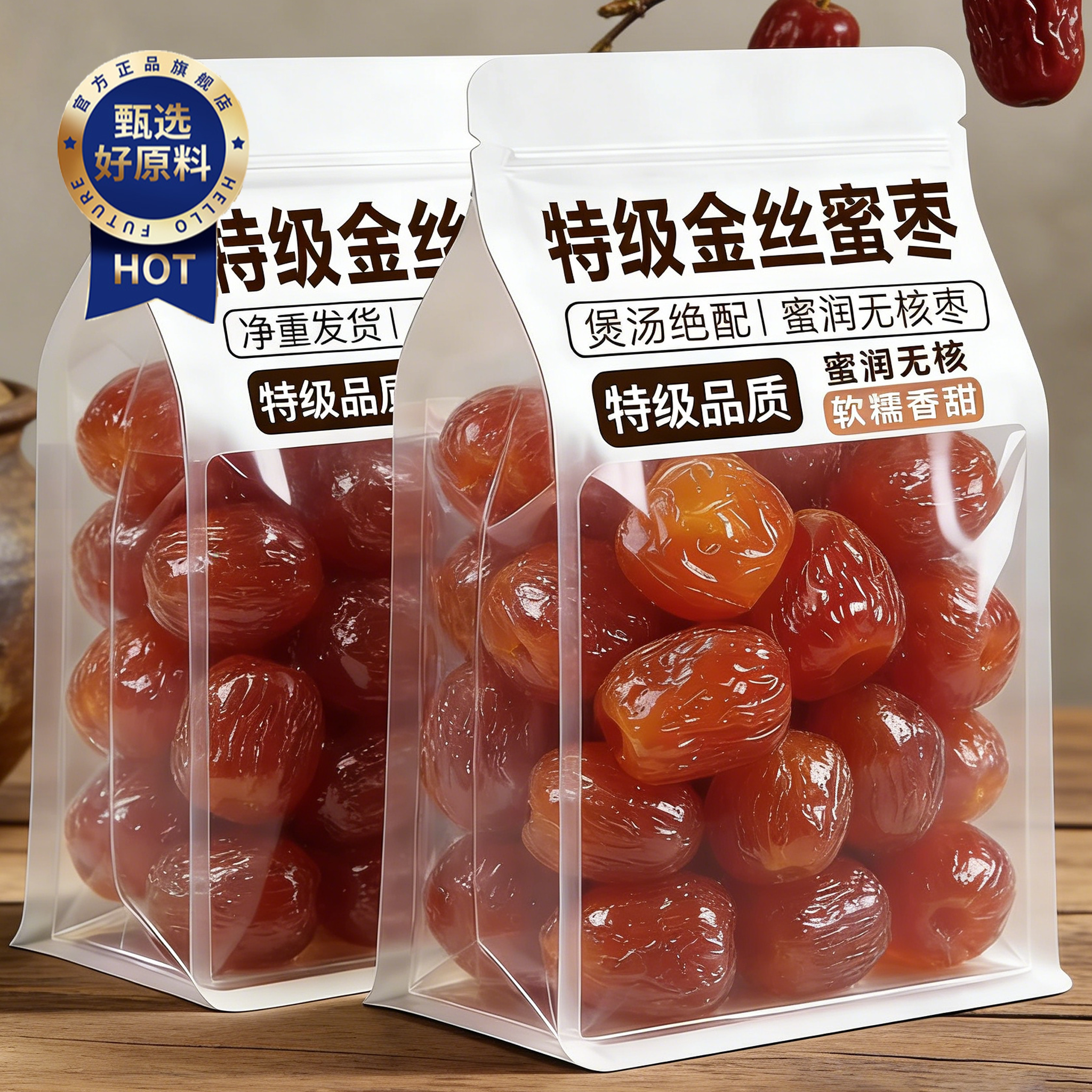无核阿胶蜜枣独立小包装官方旗舰店蜜饯追剧孕妇零食果干蜜饯果脯