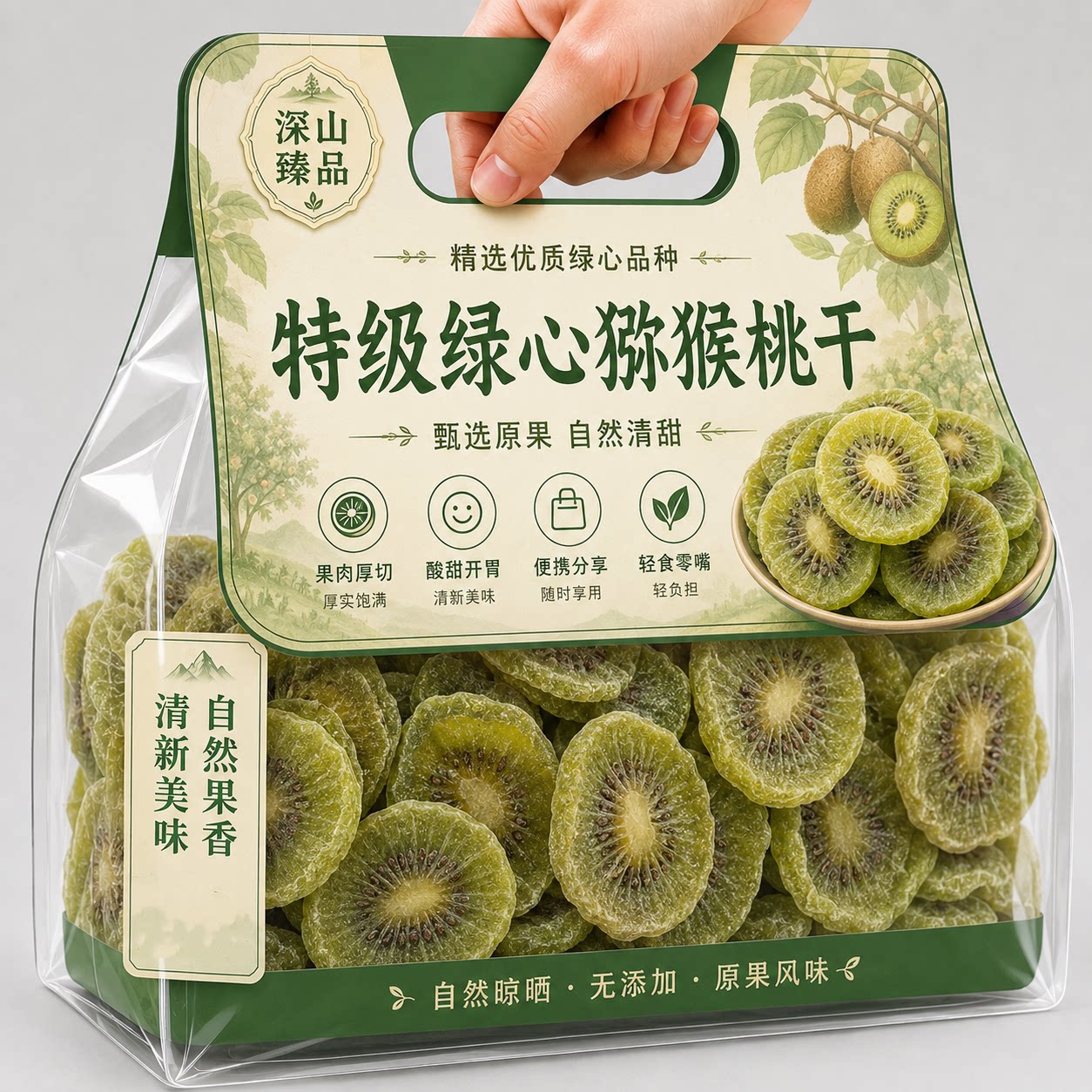 猕猴桃干无糖精山西特产新货奇异果水果干原味果脯蜜饯正品旗舰店