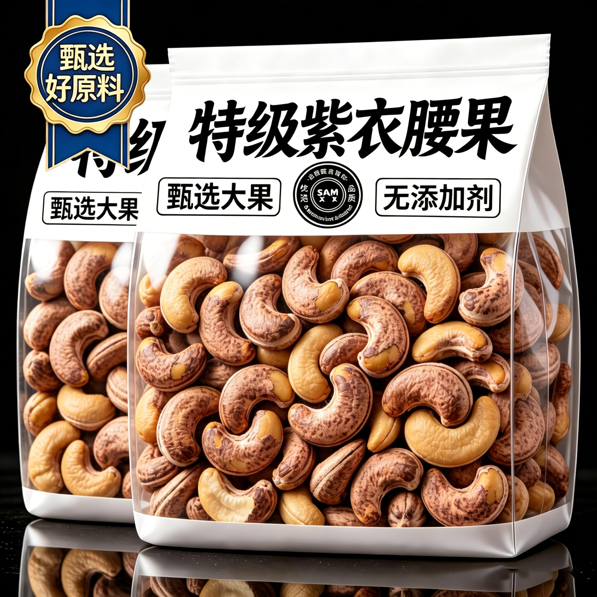 特级紫皮腰果原味无添加官方旗舰店2026新货带皮腰果散装批发坚果