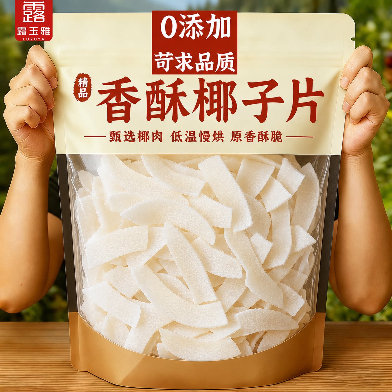 海南特产椰子片脆片香烤椰肉干椰片碎脆椰角肉无糖精烘焙休闲零食
