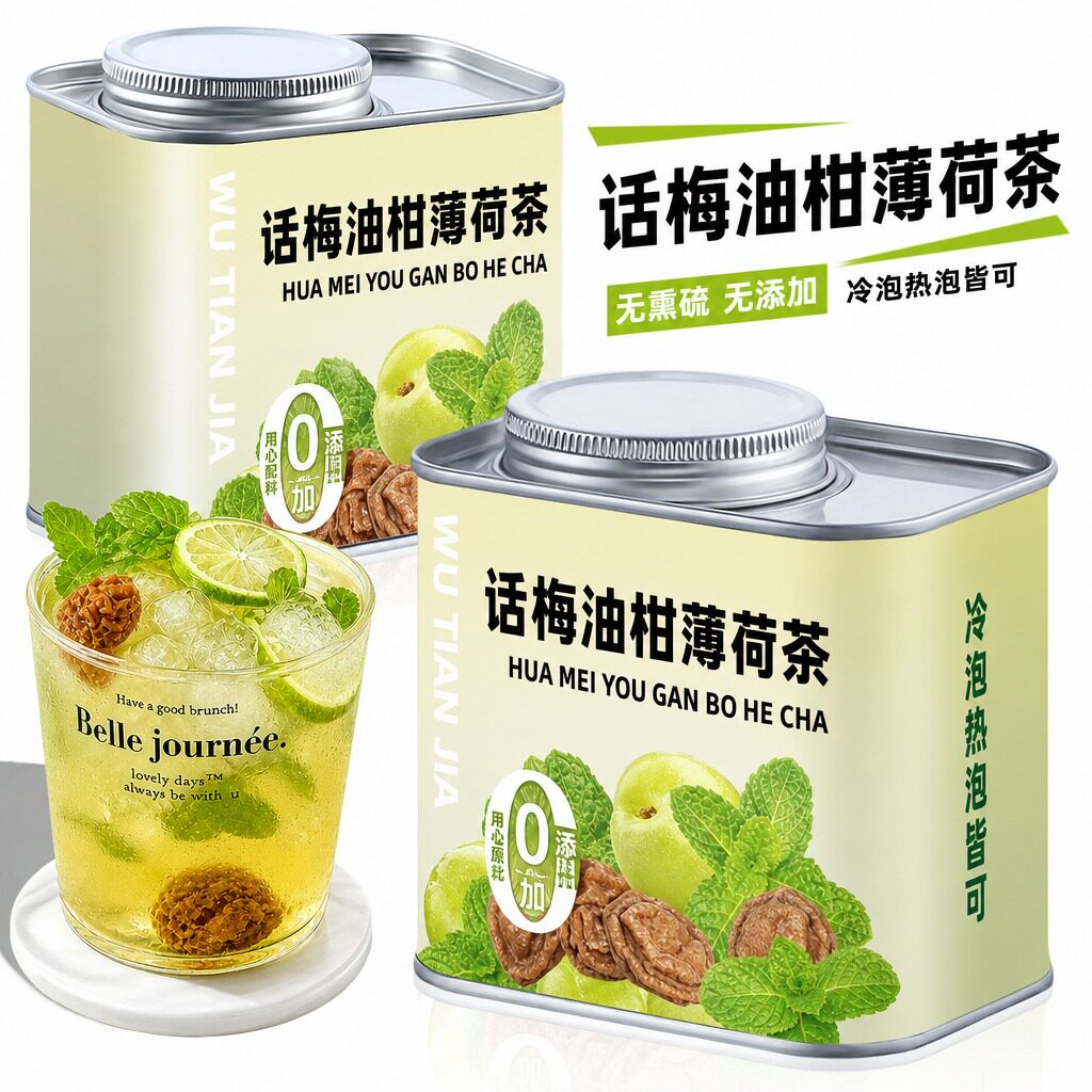 正品话梅油柑薄荷茶泡水青柠餐后饮养生津水补液止渴润燥喉冷泡茶