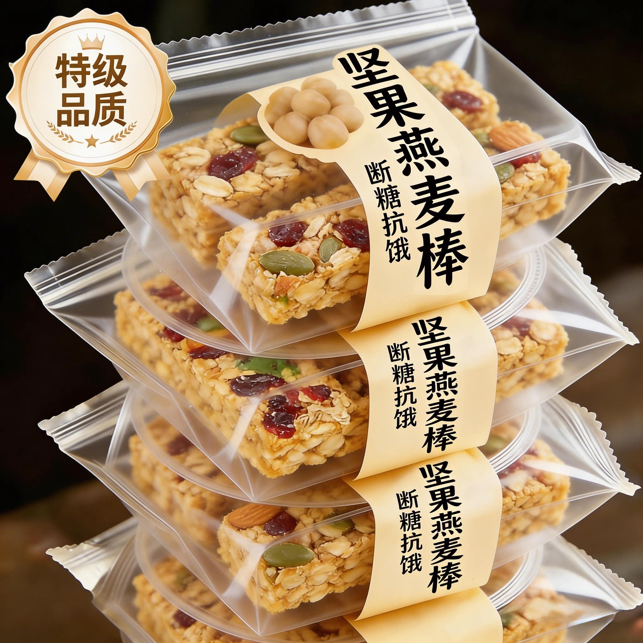 坚果无糖燕麦棒代餐蛋白棒官方旗舰店压缩饼干坚果燕麦脆减脂代餐