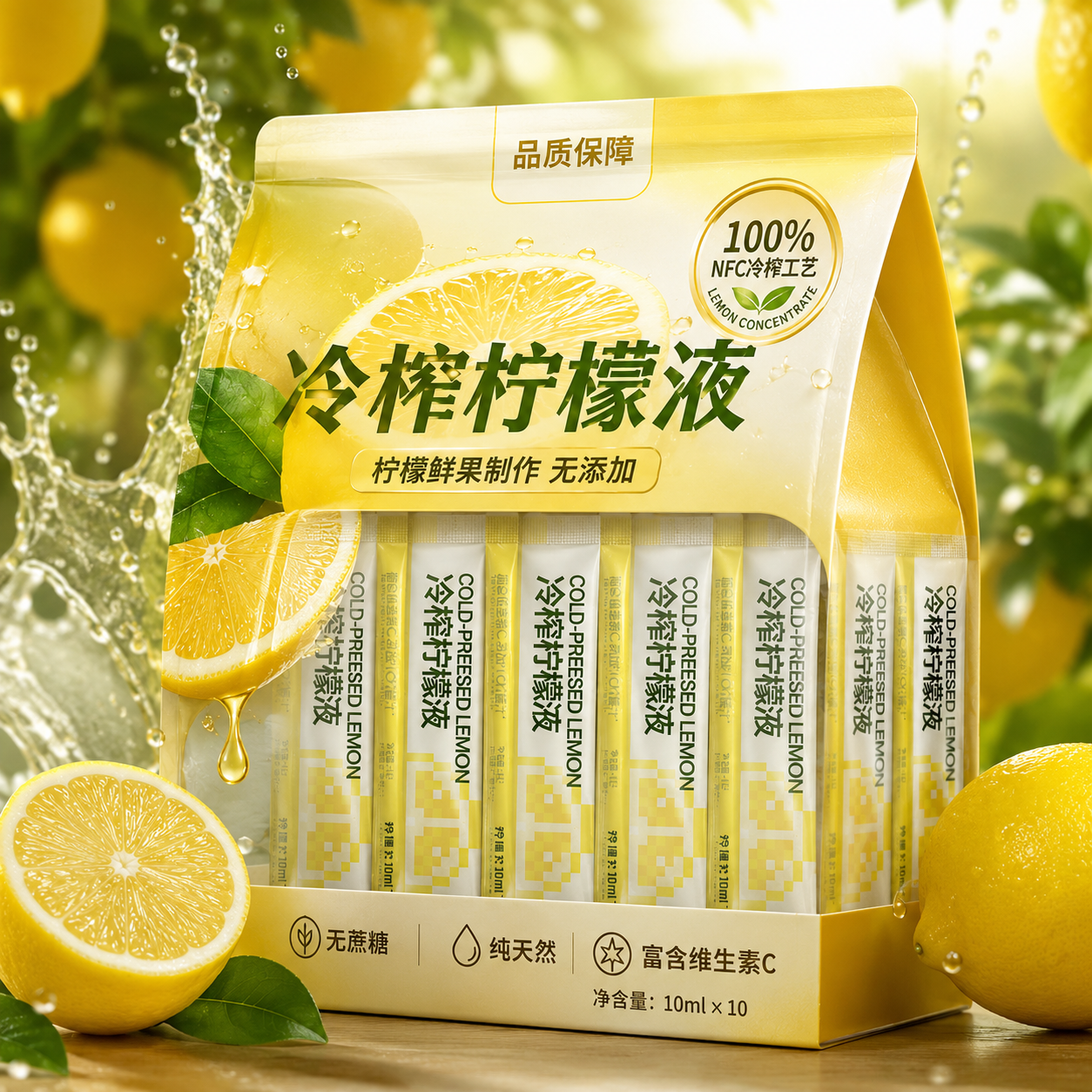 冷榨柠檬浓缩汁金桔柠檬红茶无糖百香果蜂蜜原液无添加官方旗舰店