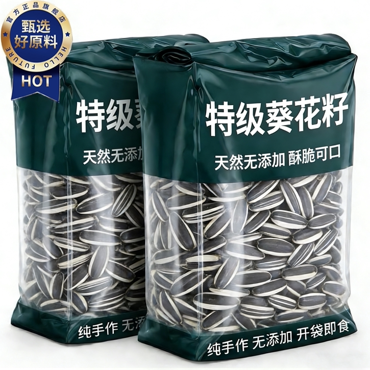 央妈推荐！原味葵花籽原味熟2026新货官方旗舰店大颗粒炒瓜子零食
