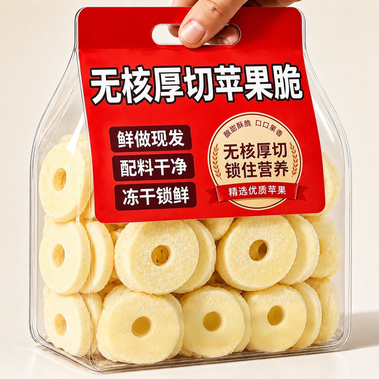 冻干苹果干无添加烟台水果干零食原味厚原切烘干苹果脆干苹果脆片