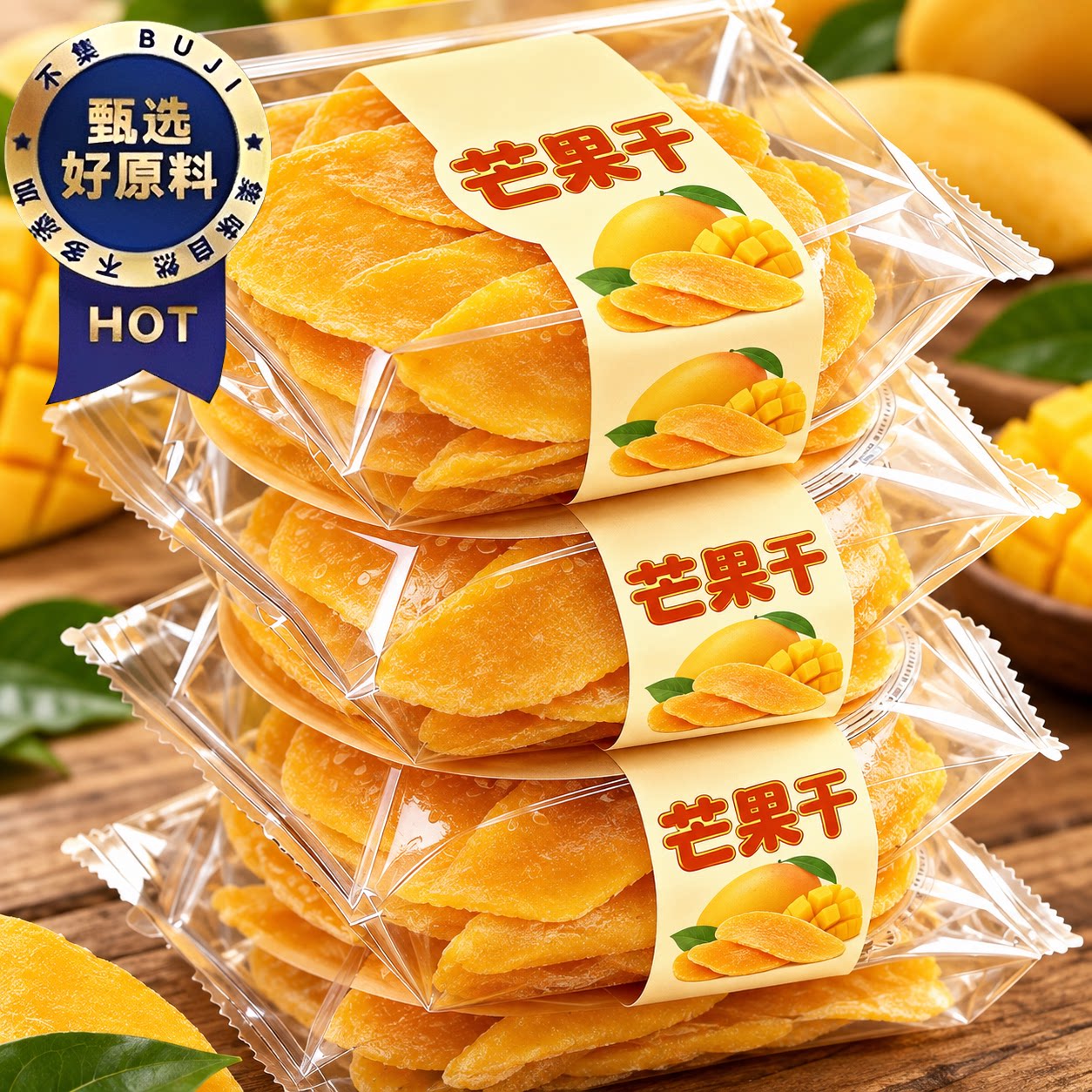 芒果干精选大片鲜芒天然水果干独立小包装果脯蜜饯零食官方旗舰店